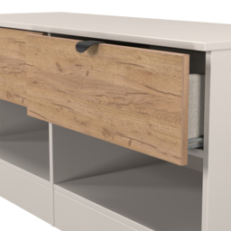 Crowndale Bora 2 Drawer 2 Shelf Gold Oak and Kashmir Storage Unit - Cream - Wilko - thumbnail 6