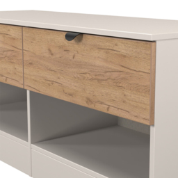 Crowndale Bora 2 Drawer 2 Shelf Gold Oak and Kashmir Storage Unit - Cream - Wilko - thumbnail 7