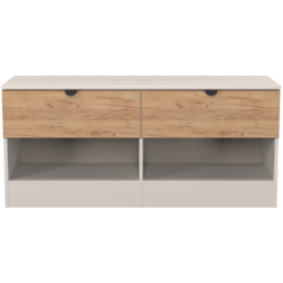 Crowndale Bora 2 Drawer 2 Shelf Gold Oak and Kashmir Storage Unit - Cream - Wilko - thumbnail 3