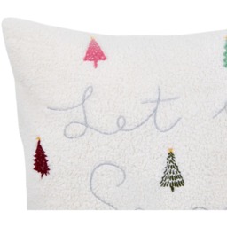 Let It Snow Embroidered Cushion - White - All I Want For Christmas - Wilko - thumbnail 4