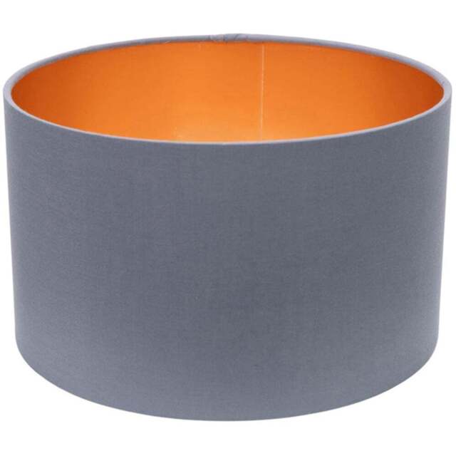 ValueLights Reni Grey and Metallic Copper Small Ceiling Drum Lamp Shade 25cm - Size: 15 x 25 x 25cm - Wilko - image 1