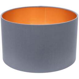 ValueLights Reni Grey and Metallic Copper Small Ceiling Drum Lamp Shade 25cm - Size: 15 x 25 x 25cm - Wilko