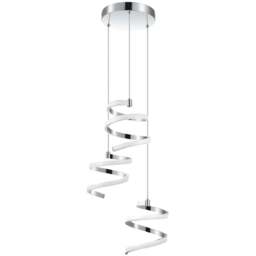 Cosylyte Nyah 3 Light Chrome Spiral Cluster LED Pendant Light - Size: 25 x 40.5 x 24cm - Silver - Wilko