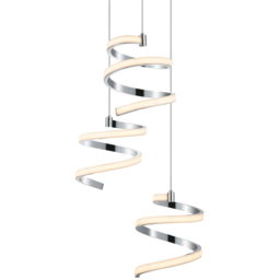 Cosylyte Nyah 3 Light Chrome Spiral Cluster LED Pendant Light - Size: 25 x 40.5 x 24cm - Silver - Wilko - thumbnail 5