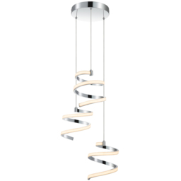 Cosylyte Nyah 3 Light Chrome Spiral Cluster LED Pendant Light - Size: 25 x 40.5 x 24cm - Silver - Wilko - thumbnail 4