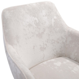 Living and Home Velvet Home Office Swivel Task Chair with Flared Arms - Cream - Wilko - thumbnail 6