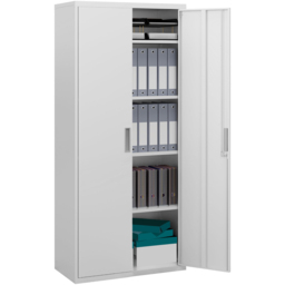 HOMCOM 2 Door White Lockable Metal Cabinet - Size: 180.0 cm x 40.0 cm x 80.0 cmcm - Wilko - thumbnail 3