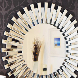 Starburst Stylised All Glass Wall Mirror 91 x 91cm - Black - MirrorOutlet - Wilko - thumbnail 5