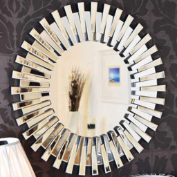 Starburst Stylised All Glass Wall Mirror 91 x 91cm - Black - MirrorOutlet - Wilko - thumbnail 3