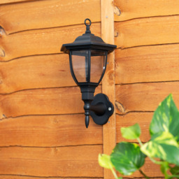 ValueLights Mayfair Set of 2 Black Outdoor Solar Wall Fence Lights - Size: 30 x 16.8 x 16.8cm - Wilko - thumbnail 5