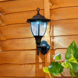 ValueLights Mayfair Set of 2 Black Outdoor Solar Wall Fence Lights - Size: 30 x 16.8 x 16.8cm - Wilko - thumbnail 4