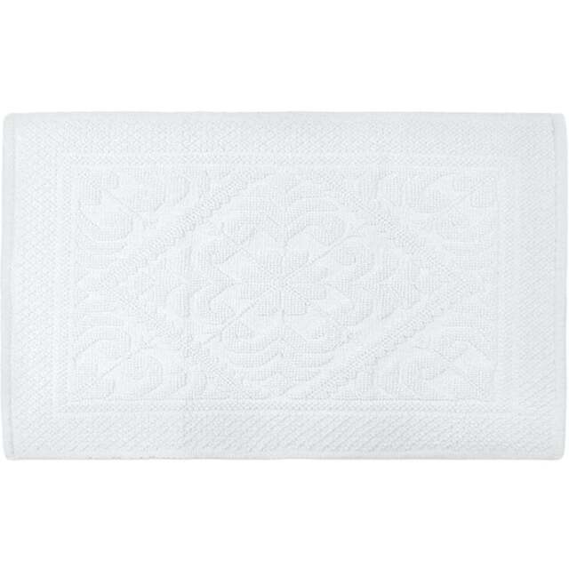 Allure Bath Fashions Country House White Floral Jacquard Bath Mat 50 x 80cm - Wilko - image 1