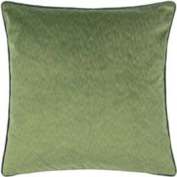Paoletti Torto Moss and Emerald Square Velvet Touch Piped Cushion - Size: 50 x 50 cm - Multi - Wilko - thumbnail 1