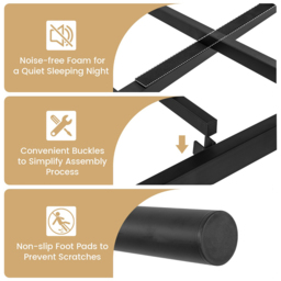 Costway King Size Black Metal Bed Frame with Headboard and Footboard - Multi - Wilko - thumbnail 6