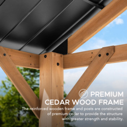 Sunjoy Rebra 4.04 x 4.65m Anthracite Cedar Wood Gazebo - Black - Wilko - thumbnail 5