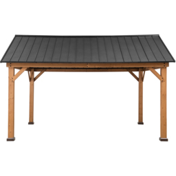 Sunjoy Rebra 4.04 x 4.65m Anthracite Cedar Wood Gazebo - Black - Wilko - thumbnail 3