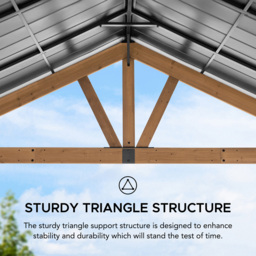 Sunjoy Rebra 4.04 x 4.65m Anthracite Cedar Wood Gazebo - Black - Wilko - thumbnail 4