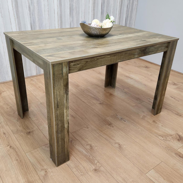Portland 6 Seater Dining Table Rustic Oak - Brown - Wilko - image 1
