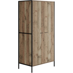 Hoxton Oak Effect 3 Piece Bedroom Furniture Set - Size: 2 Door - Brown - LPD Home - Wilko - thumbnail 3