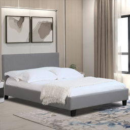 Brooklyn Double Light Grey Fabric Bed Frame - Wilko