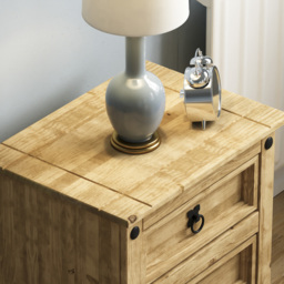 VIDA DESIGNS Corona 3 Drawer Pine Bedside Table - Brown - Wilko - thumbnail 4