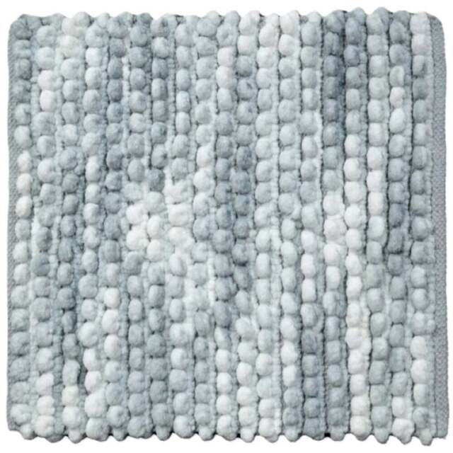 Allure Bath Fashions Grey Marble Effect Chunky Bobble Square Non Slip Bath Mat 50 x 50cm - Size: 50 x 50 x 1cm - Wilko - image 1