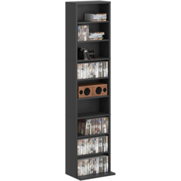 HOMCOM 9 Shelf Black DVD and CD Media Storage Unit - Size: 140 x 24 x 33cm - Wilko - thumbnail 3
