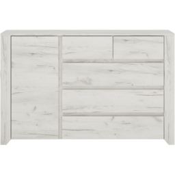 Florence Angel Single Door 5 Drawer Chest of Drawers - White - Furniture to Go - Wilko - thumbnail 4