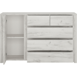 Florence Angel Single Door 5 Drawer Chest of Drawers - White - Furniture to Go - Wilko - thumbnail 5