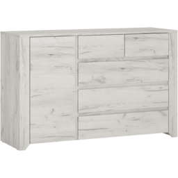 Florence Angel Single Door 5 Drawer Chest of Drawers - White - Furniture to Go - Wilko - thumbnail 3