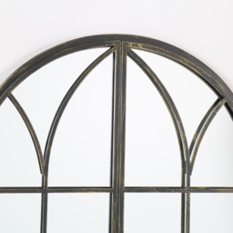 MirrorOutlet Summer View Metal Arched Opening Window Garden Mirror 160 x 85cm - Size: 160 x 85 x 3cm - Black - Wilko - thumbnail 5