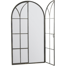 MirrorOutlet Summer View Metal Arched Opening Window Garden Mirror 160 x 85cm - Size: 160 x 85 x 3cm - Black - Wilko - thumbnail 4