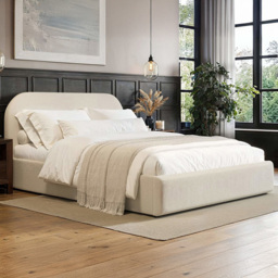 Flair Alba King Size Cream Boucle Ottoman Bed - Wilko