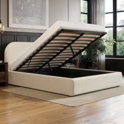 Flair Alba King Size Cream Boucle Ottoman Bed - Wilko - thumbnail 5