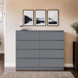 FWStyle Carlton 8 Drawer Matt Grey Chest of Drawers - Wilko - thumbnail 6