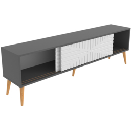 Decorotika Riso 2 Sliding Door Anthracite and White TV Unit - Size: 54 x 180 x 35cm - Multi - Wilko - thumbnail 6