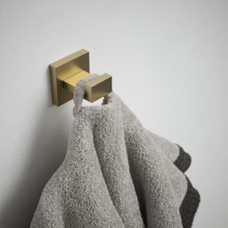 Rothley Satin Brass Square Robe Hook - Size: 8.5 x 7.5 x 9cm - Gold - Wilko - thumbnail 3