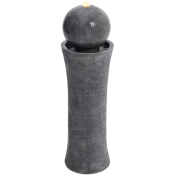 Living and Home Cylindrical Water Polo Fountain with Warm Light - Grey - Wilko - thumbnail 1