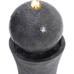 Living and Home Cylindrical Water Polo Fountain with Warm Light - Grey - Wilko - thumbnail 4