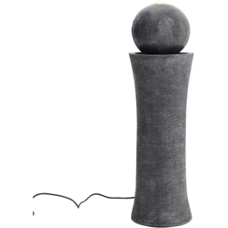 Living and Home Cylindrical Water Polo Fountain with Warm Light - Grey - Wilko - thumbnail 5