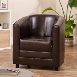 Artemis Home Aspen Brown Faux Leather Tub Chair - Size: Single - Wilko - thumbnail 4