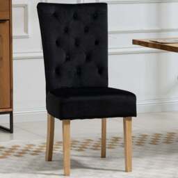 Artemis Home Pienza Set of 2 Black Velvet Dining Chairs - Wilko - thumbnail 1