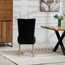Artemis Home Pienza Set of 2 Black Velvet Dining Chairs - Wilko - thumbnail 7
