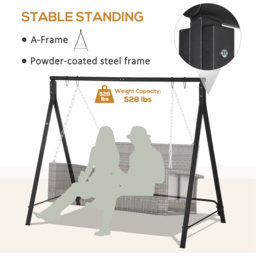 Outsunny Black Metal Swing Stand - Size: 173 x 115 x 210cm - Wilko - thumbnail 7