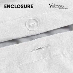 Velosso Washed Linen Look Double White Duvet Set - Wilko - thumbnail 6