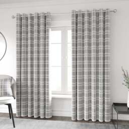 Helena Springfield Harriet Woven Lined Blush and Grey Curtains 229 x 229cm - Size: W 228 x D 228cm - Blush/Grey - Wilko