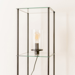 ValueLights Gobie 4 Shelf Black Metal Frame Glass LED Floor Lamp - Size: 169 x 30 x 30cm - Wilko - thumbnail 5