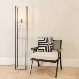 ValueLights Gobie 4 Shelf Black Metal Frame Glass LED Floor Lamp - Size: 169 x 30 x 30cm - Wilko - thumbnail 3