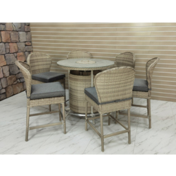 Cambridge 6 Seater Bar Set - Brown - Malay Deluxe - Wilko - thumbnail 6