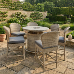 Cambridge 6 Seater Bar Set - Brown - Malay Deluxe - Wilko - thumbnail 3